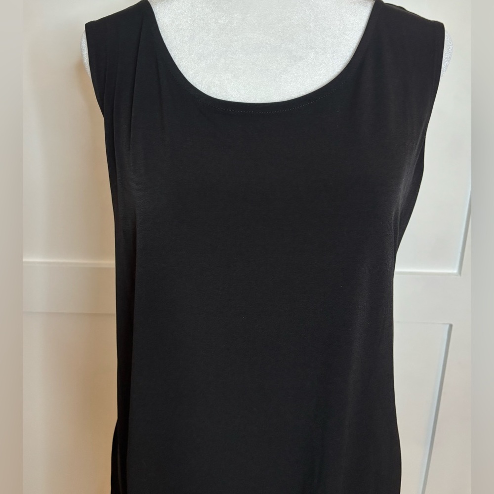 Susan Graver Black Sleeveless Tank Top size large - Picture 3 of 3